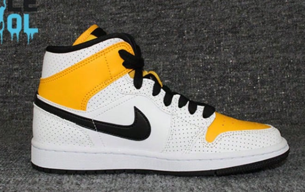 Nike Air Jordan 1 AJ1 Mid 'White Perforated' Women Shoes BQ6472-107 Halloween